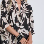 Bill Cost Πουκάμισο εμπριμέ oversize Μαύρο